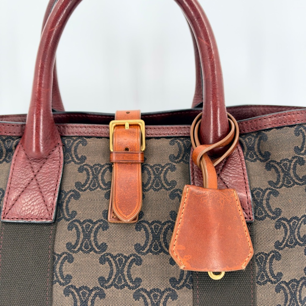 Celine Triomphe Small Tote Brown Monogram Canvas Vintage Luxury Old Money Fall - Picture 4 of 16